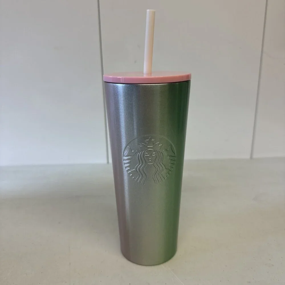 Starbucks Holiday 2020 Stainless Steel Pink/Green Gradient‎ Ombre Tumbler 16oz